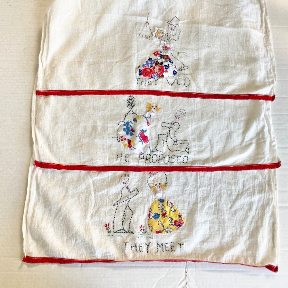 Vintage Set Of 3 Embroidered Tea Towels